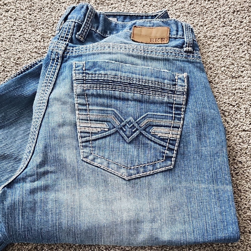 BKE Light Blue Denim Jeans with Embroidered Pocket